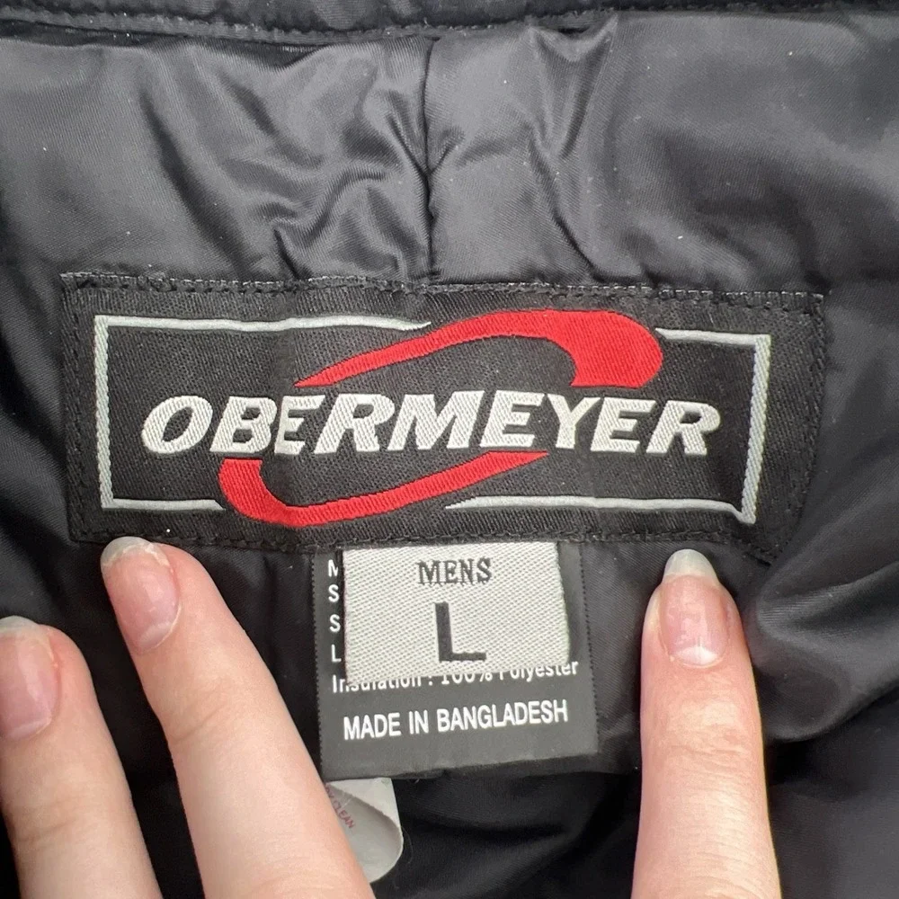 Obermeyer Ski Pants Insulated Men Large Black Vented Snowboarding Waterproof